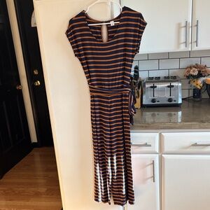 Old Navy Striped Jumpsuit in Navy and Orange